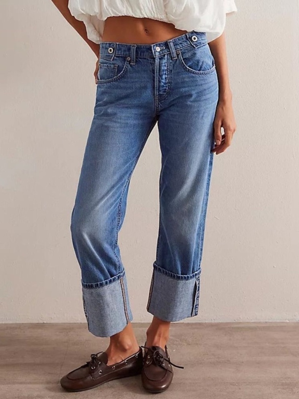 Free People We The Free Slade Slim Selvedge Jeans Blue Denim Women’s 26 FP